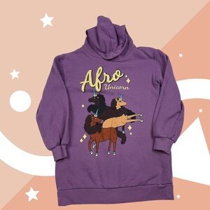 H&M Kids Purple Afro Unicorn Sweatshirt